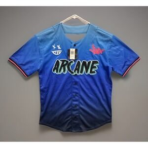 Arcane LEAGUE OF LEGENDS Jinx Jersey Size XS Blue Box Lunch Exclusive NEW NWT
